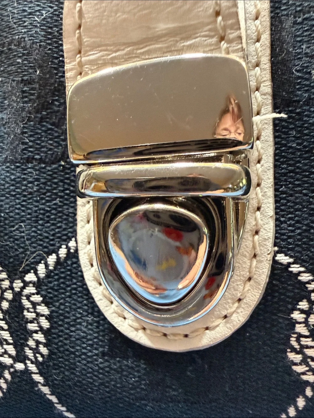 Dooney & Bourke Black with Cream Trim Satchel